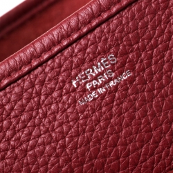 Pre Owned Hermes Vermillon Togo Leather Evelyne III GM Bag