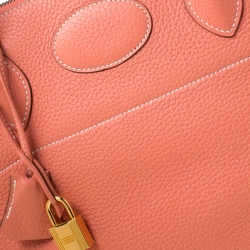 Pre Owned Hermes Rose Candy Togo Leather Bolide 31 Bag