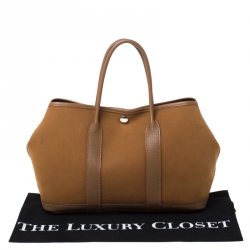 Pre Owned Hermes Brown Canvas and Leather Garden Party TPM Bag