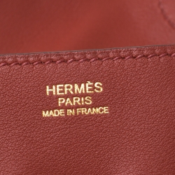 Hermes Brique Swift Leather Pilplat Clutch
