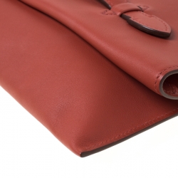 Hermes Brique Swift Leather Pilplat Clutch