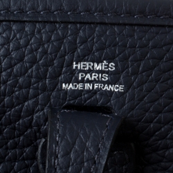 Pre Owned Hermes Blue Indigo Clemence Leather Evelyne TPM Bag