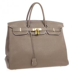 Hermes Etoupe Clemence Birkin 40 