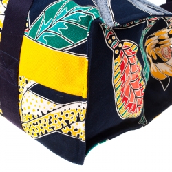 Pre Owned Hermes Multicolor Printed Canvas Maxi Savana Dance Beach Tote