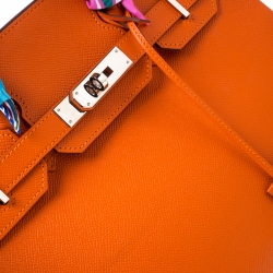 Hermes Feu Epsom Leather Palladium Hardware Birkin 30 Bag