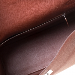 Pre Owned Hermes Sienne Togo Leather Palladium Hardware Kelly Retourne 35 Bag