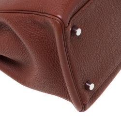 Pre Owned Hermes Sienne Togo Leather Palladium Hardware Kelly Retourne 35 Bag