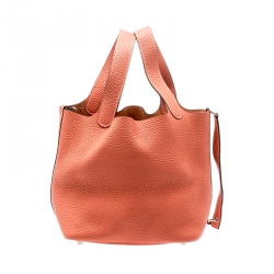 Pre Owned Hermes Crevette Clemence Leather Picotin Lock PM Bag