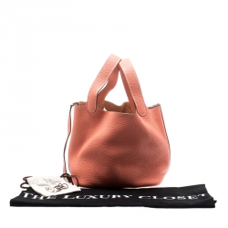 Pre Owned Hermes Crevette Clemence Leather Picotin Lock PM Bag