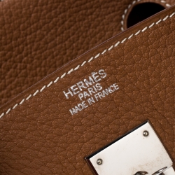 Hermes Brown Clemence Leather Palladium Hardware Birkin 35 Bag