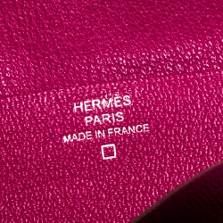 Pre Owned Hermes  Rose Scheherazade Alligator Bearn Gusset Wallet
