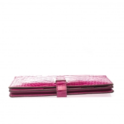 Pre Owned Hermes  Rose Scheherazade Alligator Bearn Gusset Wallet