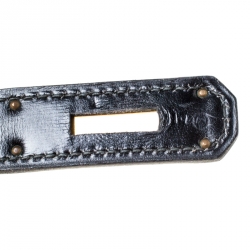 Pre Owned Hermes Black Box Calf Leather Gold Hardware Kelly Sellier 32 Bag