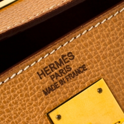 Pre Owned Hermes Natural Sable Vache Liegee Leather Gold Hardware Kelly Sellier 40 Bag