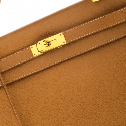 Pre Owned Hermes Natural Sable Vache Liegee Leather Gold Hardware Kelly Sellier 40 Bag