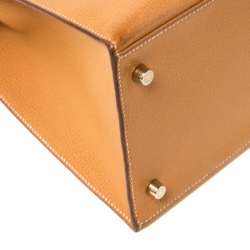 Pre Owned Hermes Natural Sable Vache Liegee Leather Gold Hardware Kelly Sellier 40 Bag