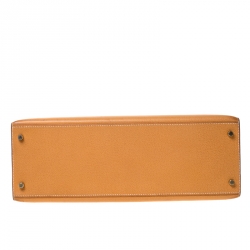 Pre Owned Hermes Natural Sable Vache Liegee Leather Gold Hardware Kelly Sellier 40 Bag