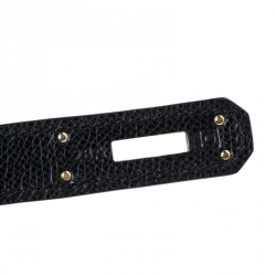 Pre Owned Hermes Black Epsom Leather Gold Hardware Kelly Sellier 32 Bag