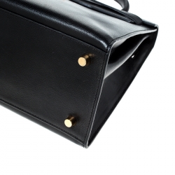 Pre Owned Hermes Black Epsom Leather Gold Hardware Kelly Sellier 32 Bag