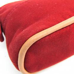 Pre Owned Hermes Bordeaux Toile Canvas Mini Bolide Pouch