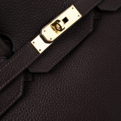 Hermes Cacao Togo Leather Gold Hardware Birkin 35 Bag
