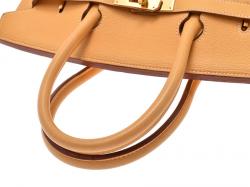 Hermes Saffron Leather Gold Hardware Birkin 35 Bag