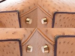 Hermes Chestnut Ostrich Gold Hardware Kelly Sellier 32 Bag