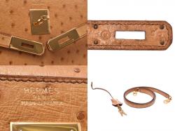 Hermes Chestnut Ostrich Gold Hardware Kelly Sellier 32 Bag