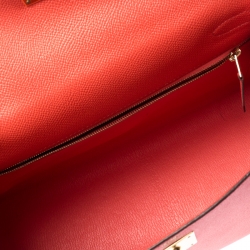 Pre Owned Hermes Rose Jaipur Epsom Leather Gold Hardware Kelly Sellier 28 Bag
