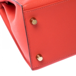 Pre Owned Hermes Rose Jaipur Epsom Leather Gold Hardware Kelly Sellier 28 Bag