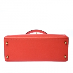 Pre Owned Hermes Rose Jaipur Epsom Leather Gold Hardware Kelly Sellier 28 Bag