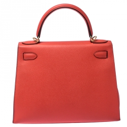 Pre Owned Hermes Rose Jaipur Epsom Leather Gold Hardware Kelly Sellier 28 Bag