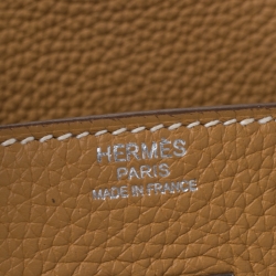 Hermes Moutarde Clemence Leather Palladium Hardware Birkin 25 Bag
