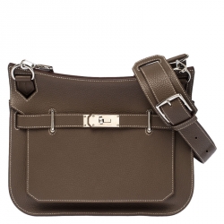 Pre Owned Hermes Etain Clemence Leather Jypsiere 31 Bag