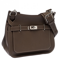 Pre Owned Hermes Etain Clemence Leather Jypsiere 31 Bag