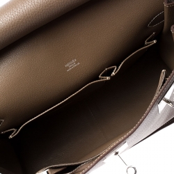 Pre Owned Hermes Etain Clemence Leather Jypsiere 31 Bag
