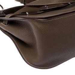 Pre Owned Hermes Etain Clemence Leather Jypsiere 31 Bag
