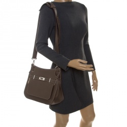 Pre Owned Hermes Etain Clemence Leather Jypsiere 31 Bag