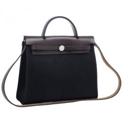 Pre Owned Hermes Black Herbag Convertible Satchel