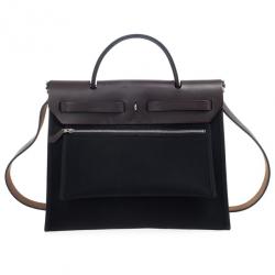 Pre Owned Hermes Black Herbag Convertible Satchel