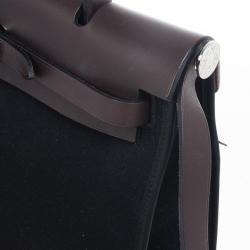 Pre Owned Hermes Black Herbag Convertible Satchel