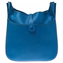 Pre Owned Hermes Azur Epsom Leather Evelyne III PM Bag