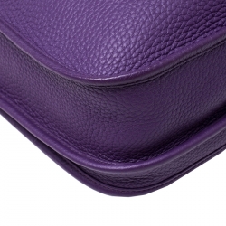 Pre Owned Hermes Ultraviolet Clemence Leather Evelyne III PM Bag