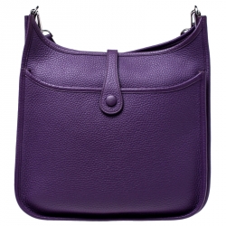 Pre Owned Hermes Ultraviolet Clemence Leather Evelyne III PM Bag
