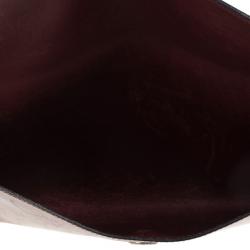 Pre Owned Hermes Vintage Burgundy Box Calf Leather Rio Clutch