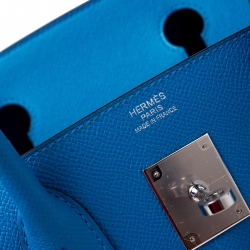 Hermès Bleu Zanzibar Epsom Leather Palladium Hardware Birkin 30 Bag
