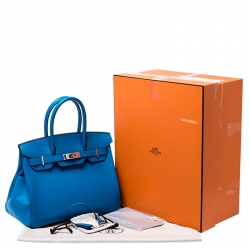Hermès Bleu Zanzibar Epsom Leather Palladium Hardware Birkin 30 Bag