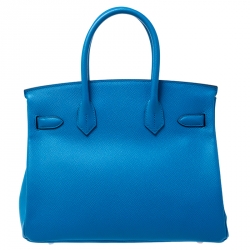 Hermès Bleu Zanzibar Epsom Leather Palladium Hardware Birkin 30 Bag