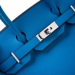 Hermès Bleu Zanzibar Epsom Leather Palladium Hardware Birkin 30 Bag