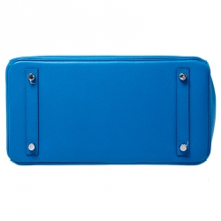 Hermès Bleu Zanzibar Epsom Leather Palladium Hardware Birkin 30 Bag